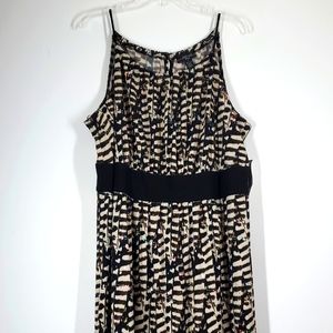 R and M Richards Woman Taupe Black Sequin Maxi Dress 16W Tall NWT